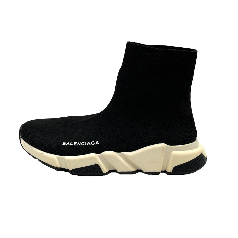 Balenciaga Speed 2.0 Sneakers Black White Sock Shoes Women's 6.5 No Insoles